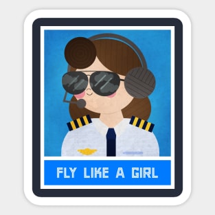 Fly Like A Girl Sticker